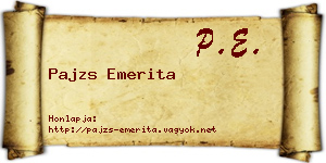 Pajzs Emerita névjegykártya